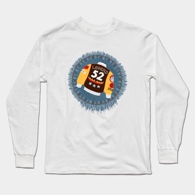 Patches Jeans Since Vintage Old School Established Long Sleeve T-Shirt by Flowering Away